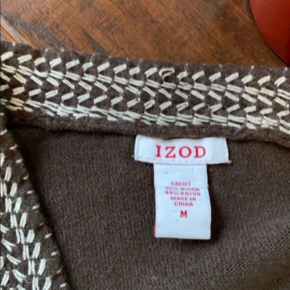 Izod V neck sweater brown size M - Picture 2 of 5